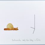 Volker Hildebrandt, Schnecke auf dem Weg in Ecke, 1989, Bleistift und Wasserfarbe, 30 x 40 cm
