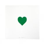 Volker Hildebrandt, HEART green, 2018, Holzschnitt, 55 x 55 cm, 18 Exemplare, sign., rücks. num., EUR 400,- (im Set EUR 2.500,-)